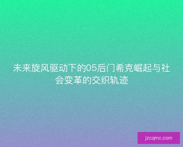 未来旋风驱动下的05后门希克崛起与社会变革的交织轨迹